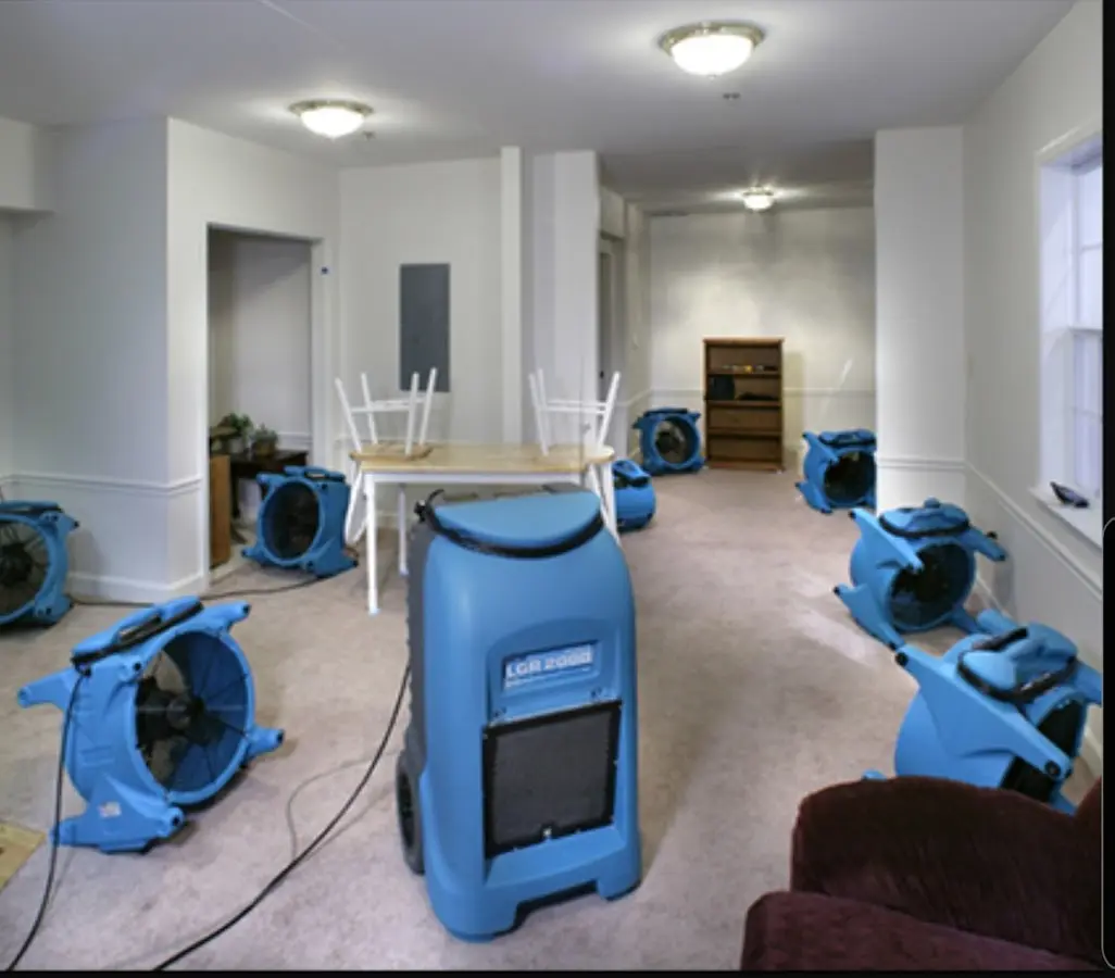 Air movers and dehumidifier setup for Water Extraction & Removal in Pawling