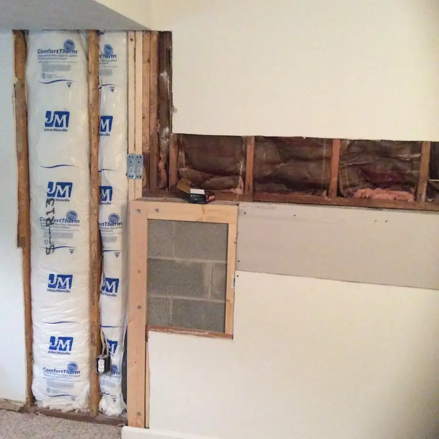 Wall insulation replacement during Contents Cleaning & Restoration in Pawling